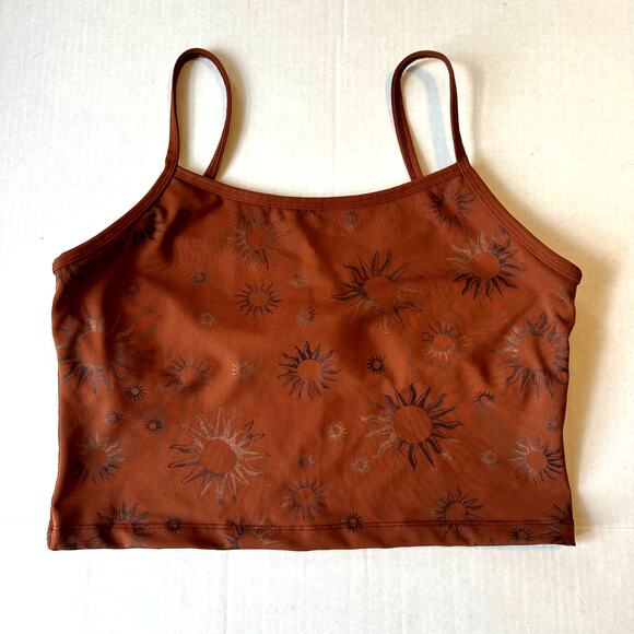 Beyond Yoga Cropped Tank Top Sz Large Terracotta Sunburst - Picture 1 of 6